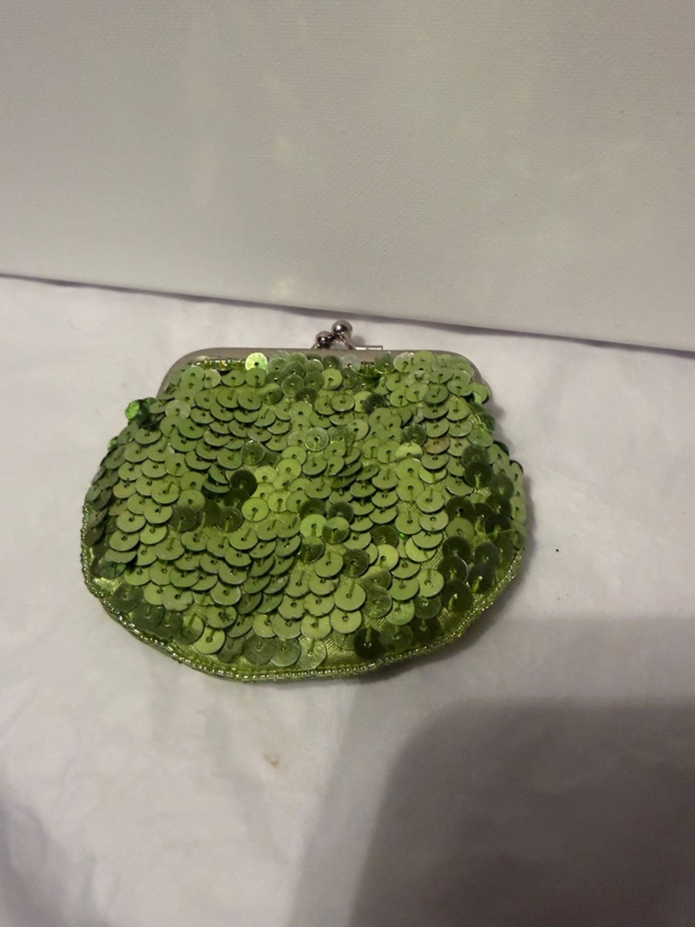 Green Sequin Coin Purse - Women's Accessory